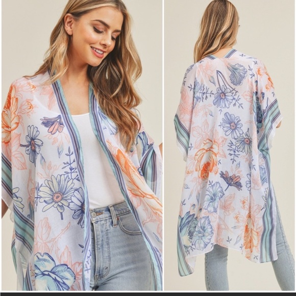 Styline Tops - Bold Floral Kimono - One Size